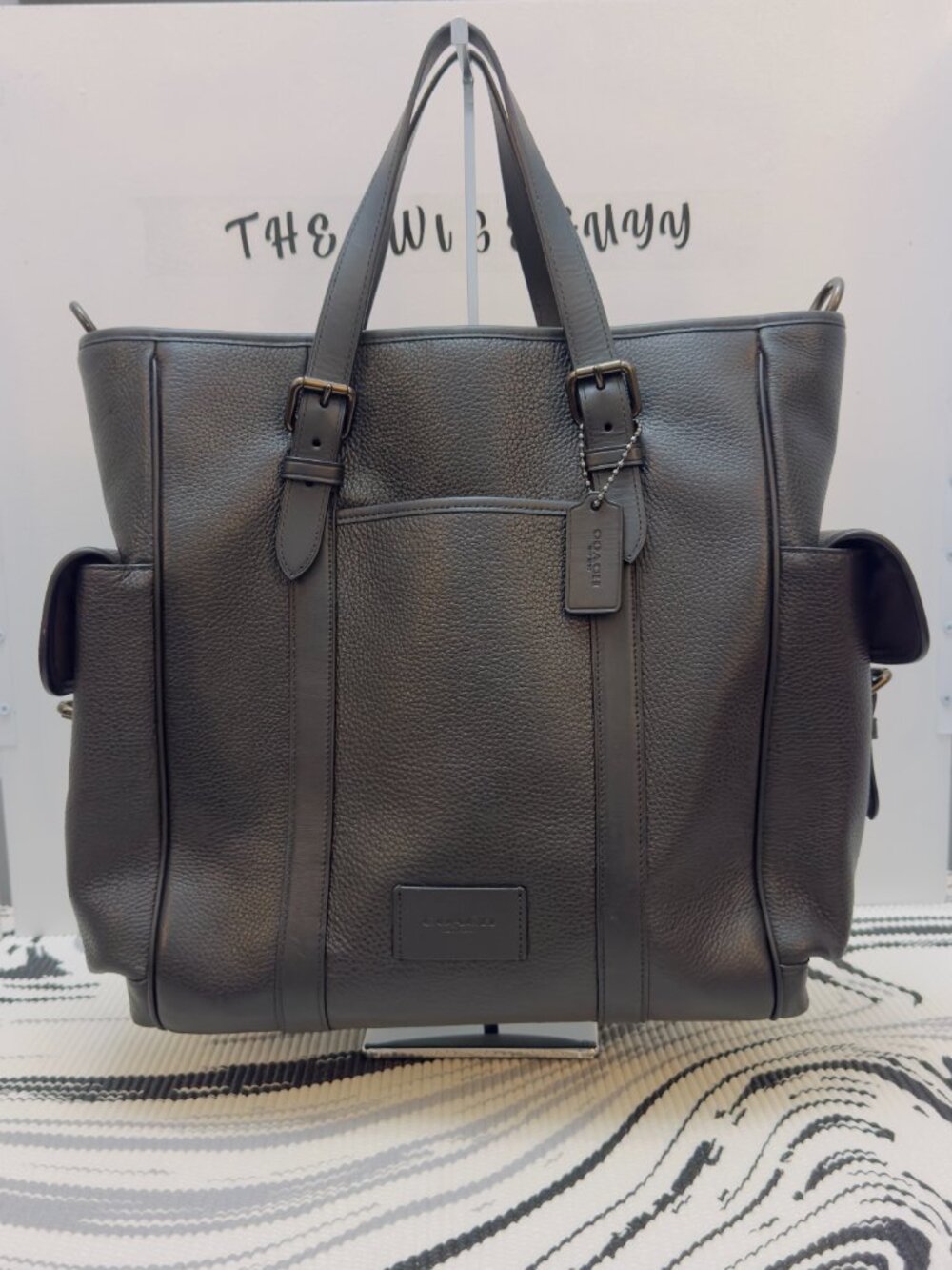 Coach Sprint Tote Crossbody Bag Black Pebble Leather CR324 - Pristine - Picture 14 of 14
